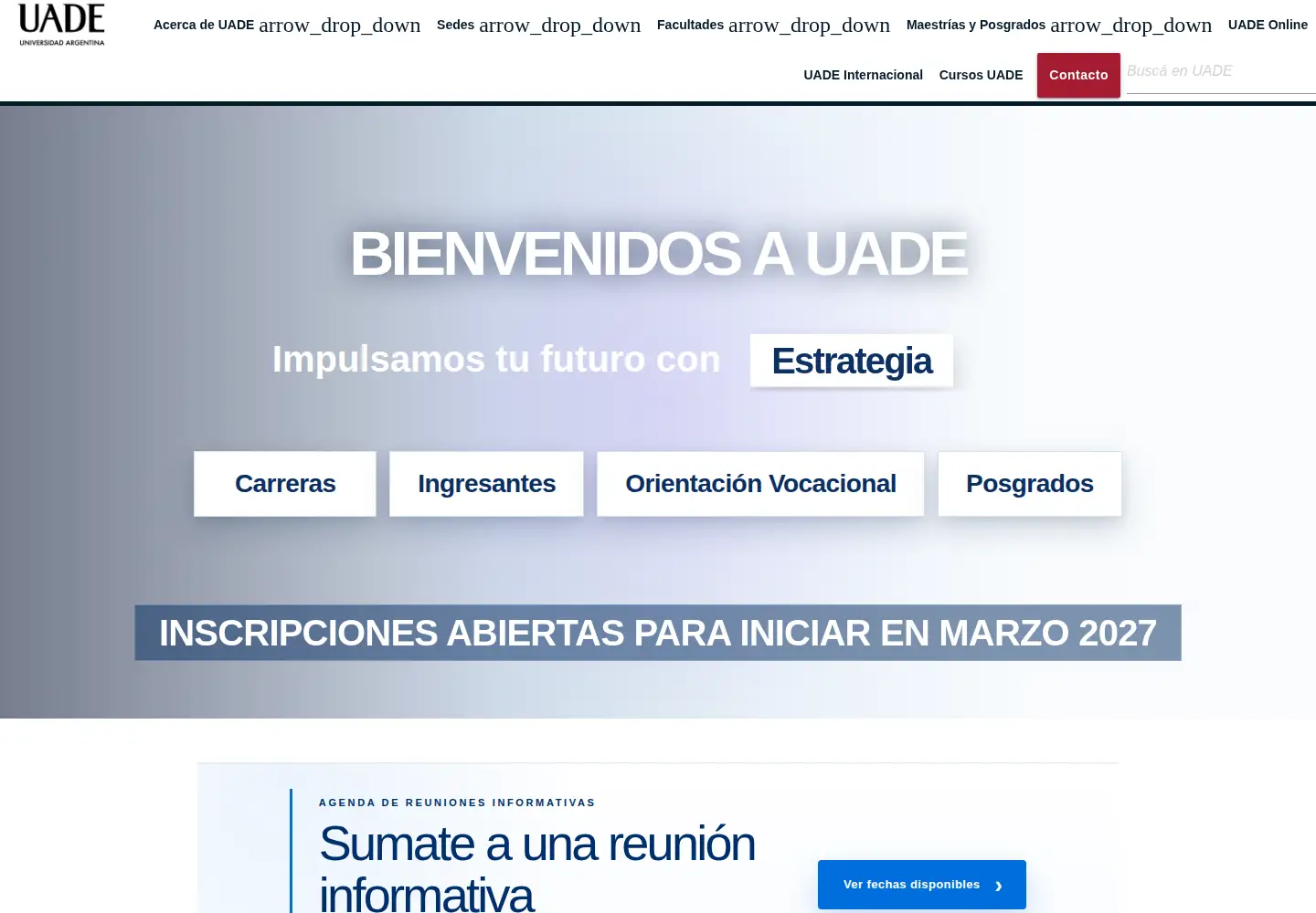 Screenshot of uade.edu.ar