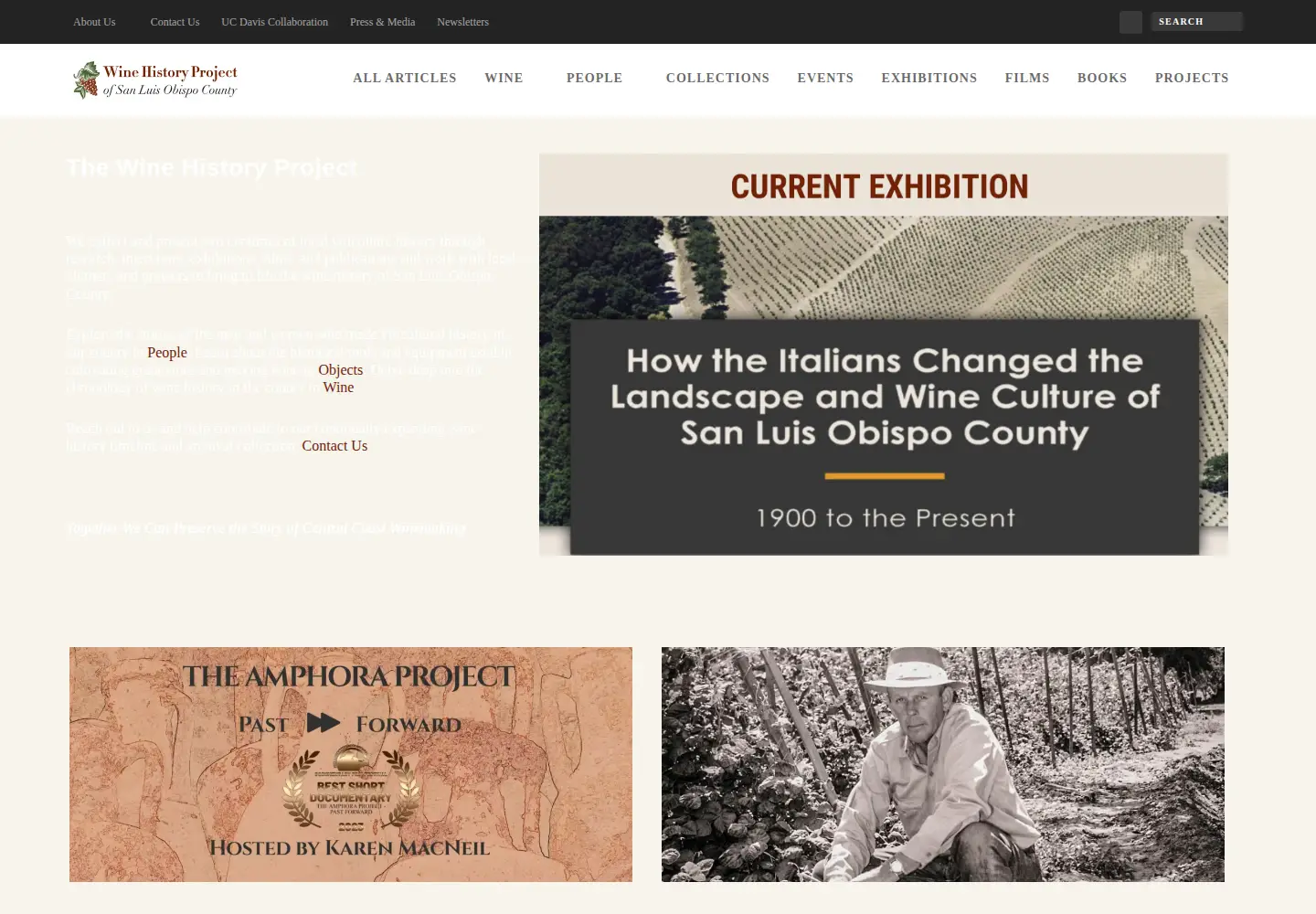 Screenshot of winehistoryproject.org