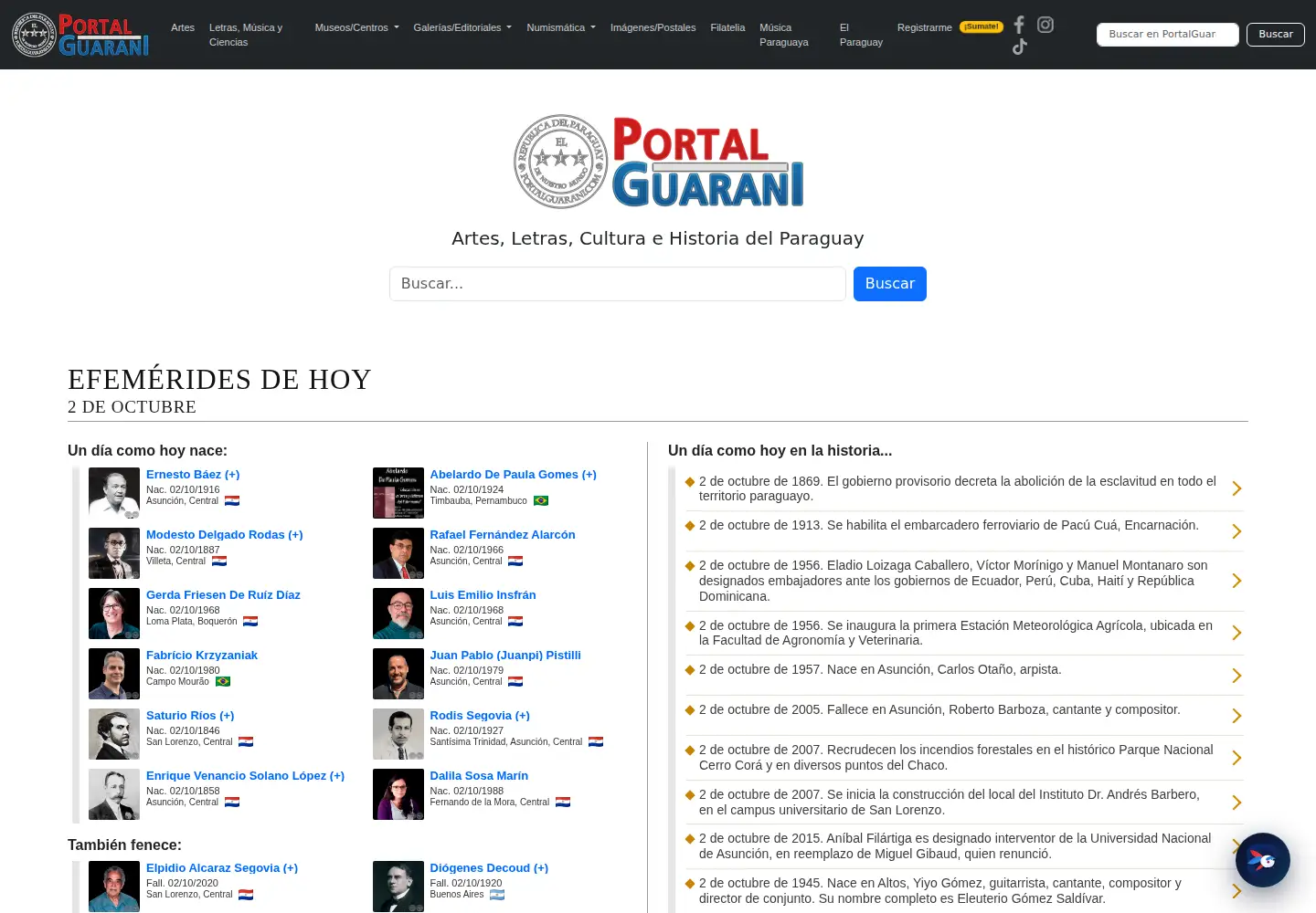 Screenshot of portalguarani.com
