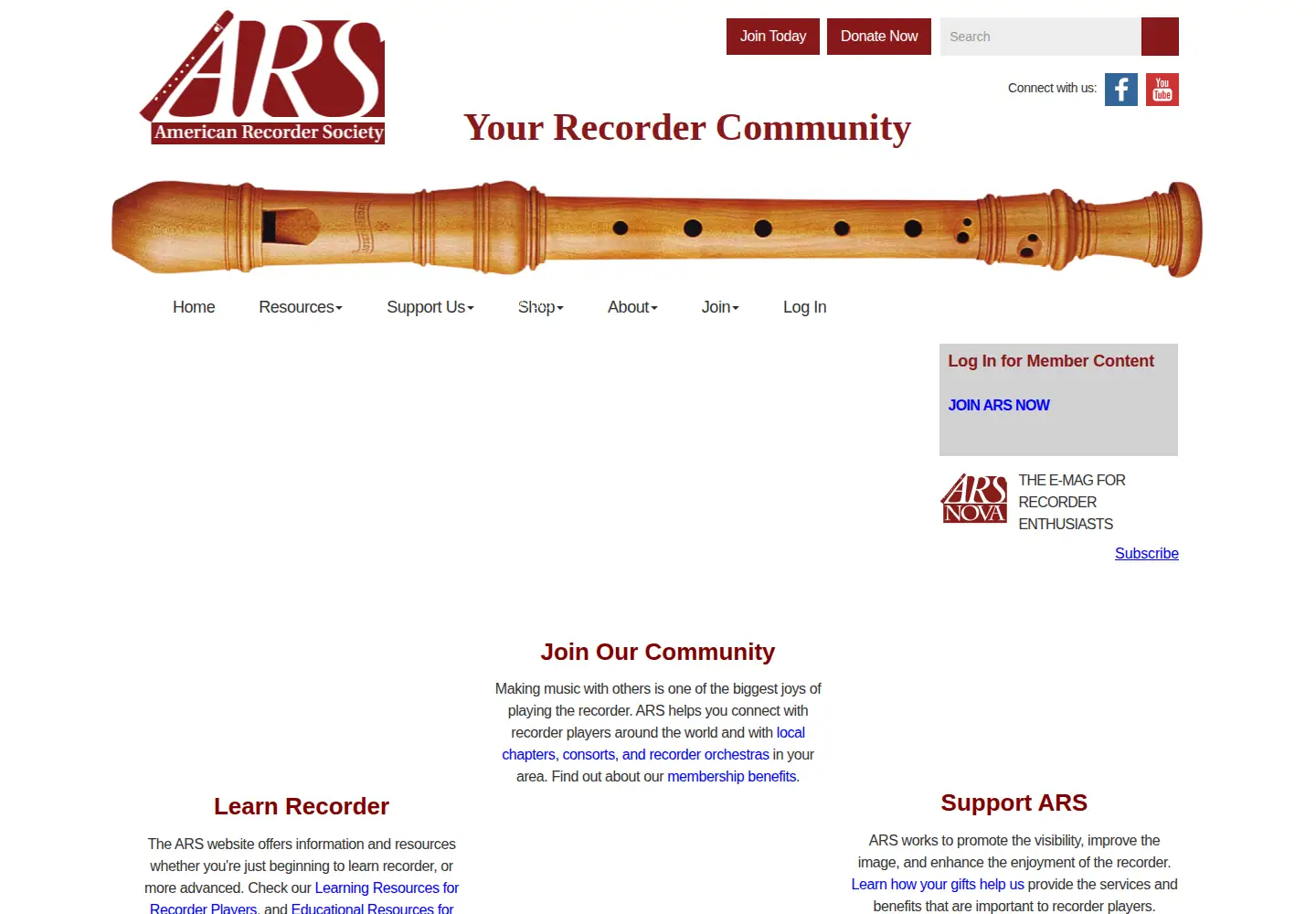 Screenshot of americanrecorder.org
