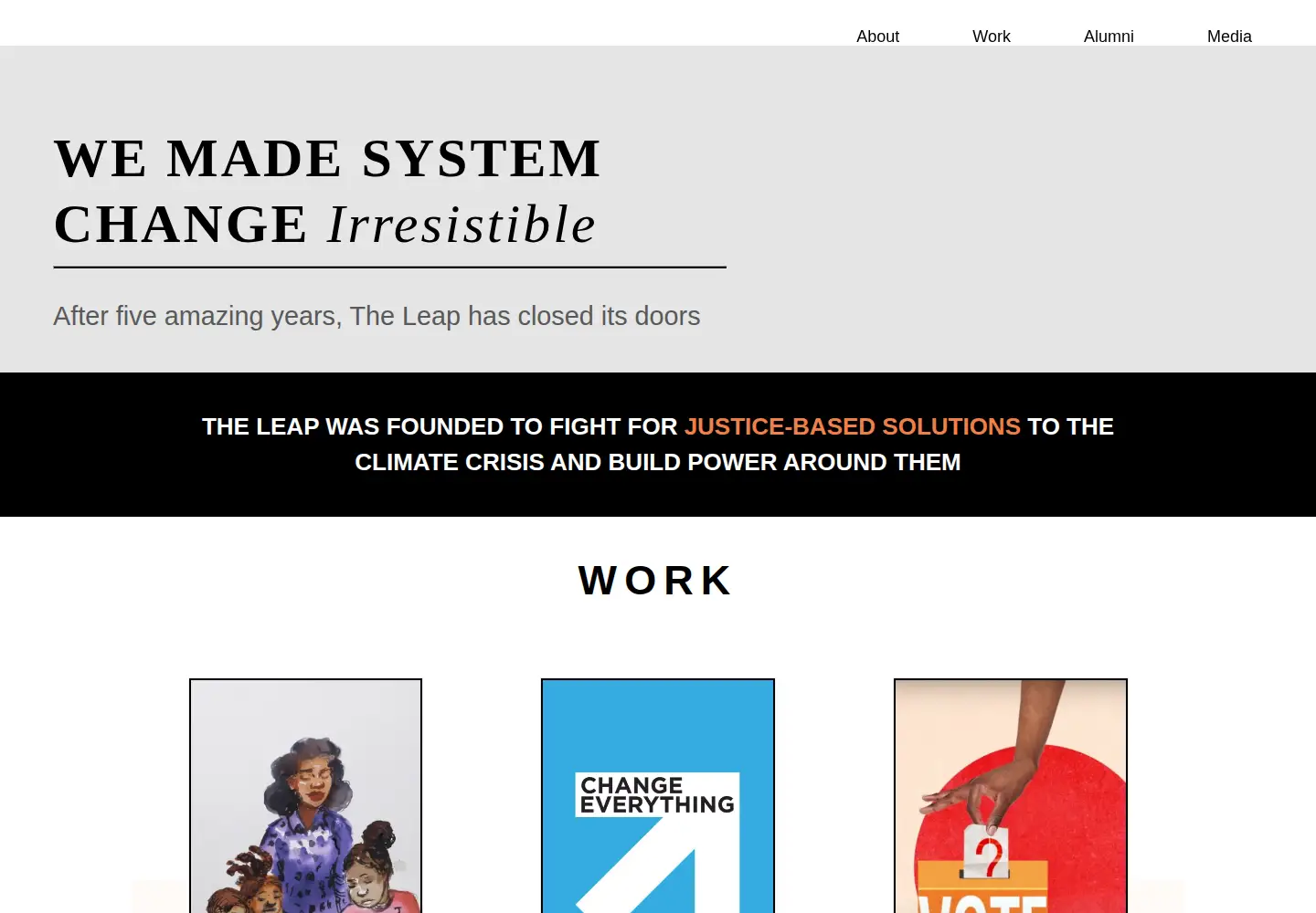 Screenshot of theleap.org