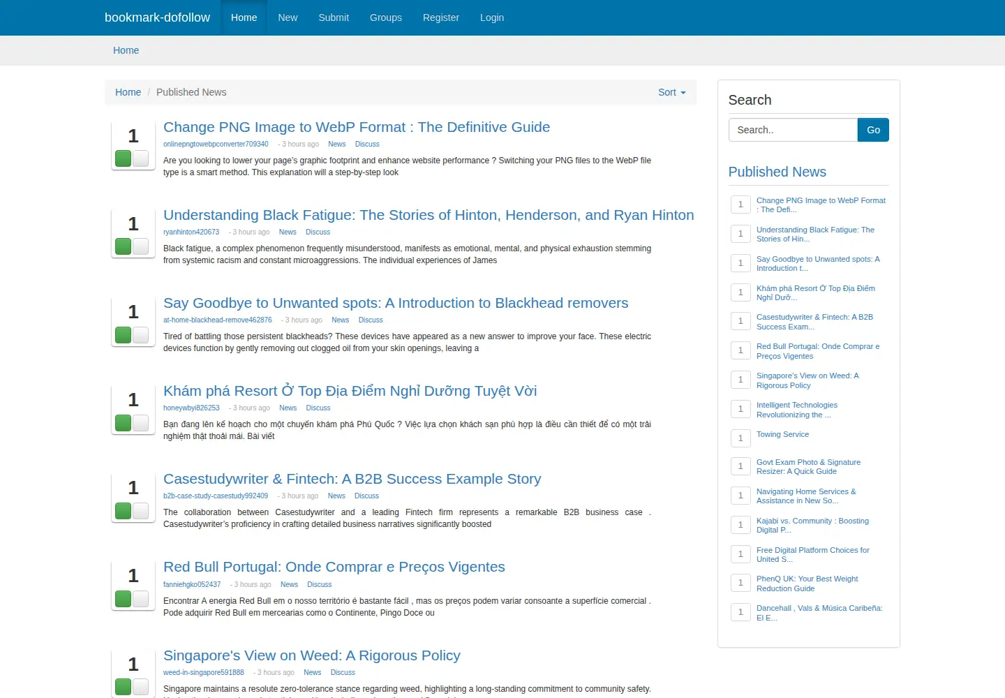 Screenshot of bookmark-dofollow.com