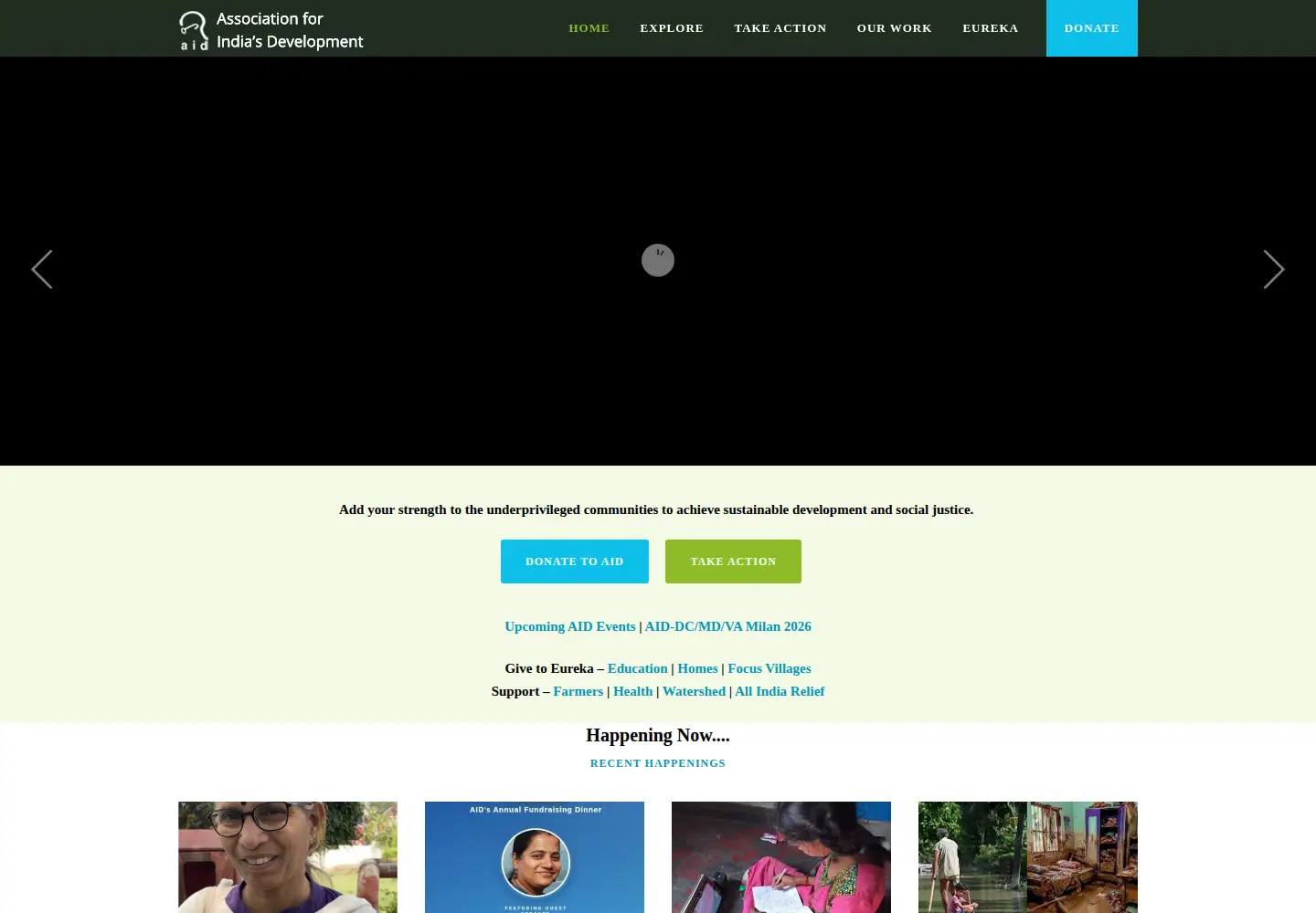 Screenshot of aidindia.org