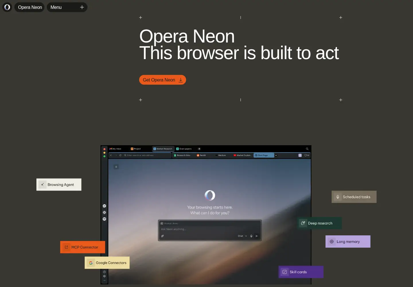 Captured homepage of operaneon.com in the current scan