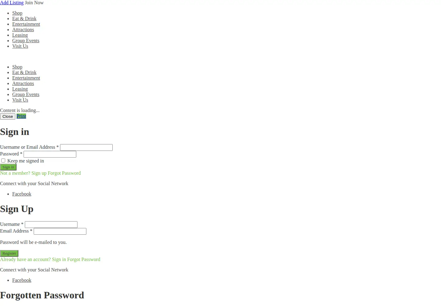Screenshot of downtowncontainerpark.com