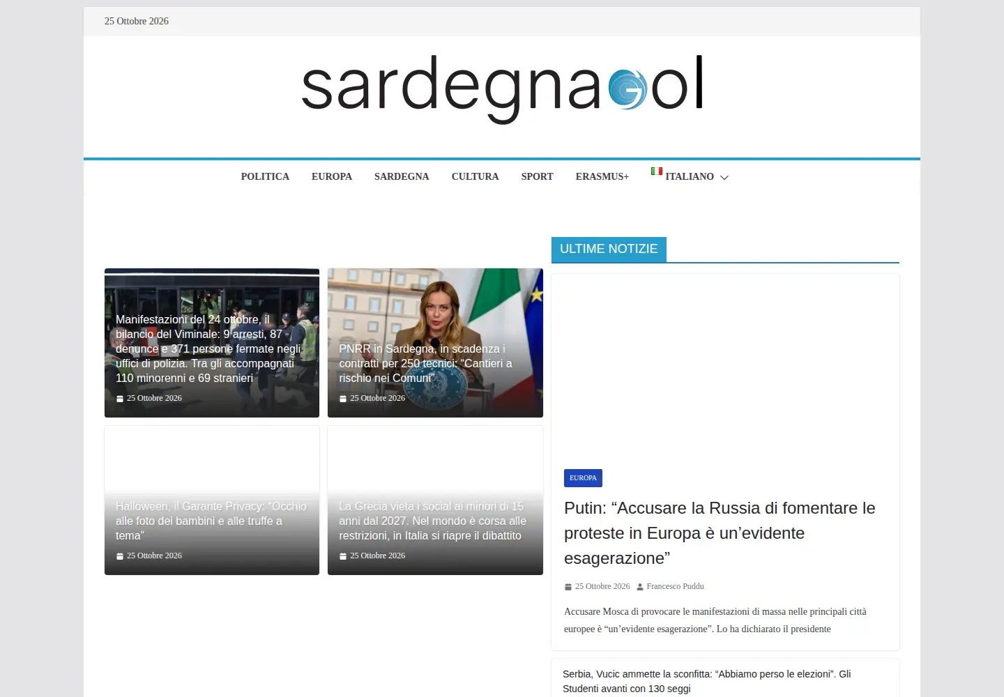 Screenshot of sardegnagol.eu