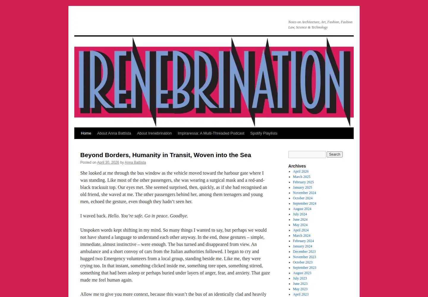 Screenshot of irenebrination.com