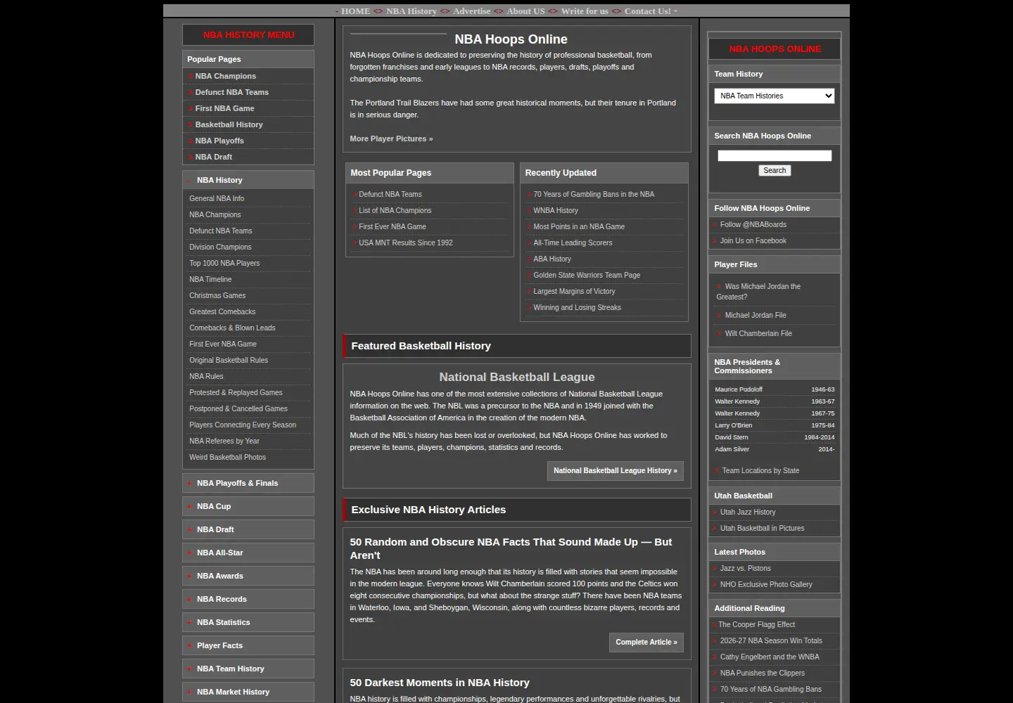 Screenshot of nbahoopsonline.com