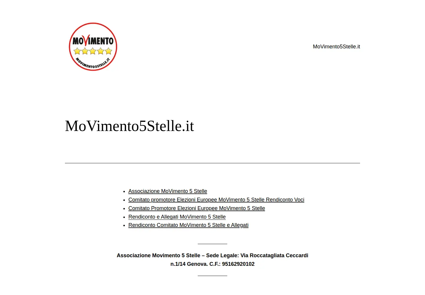 Screenshot of movimento5stelle.it