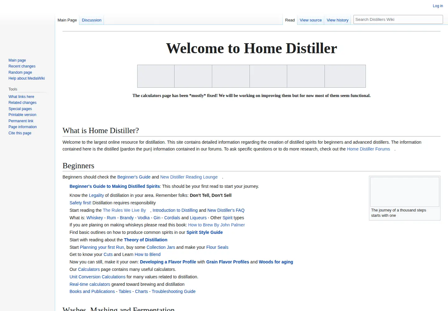 Screenshot of homedistiller.org