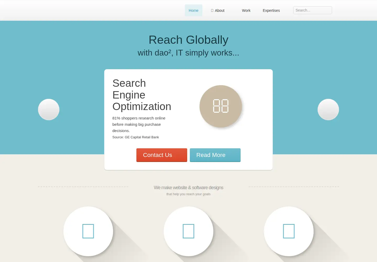 Captured homepage of dao2.com in the current scan