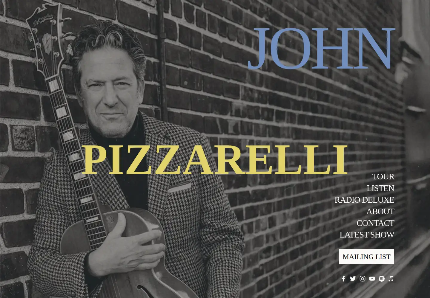 Captured homepage of johnpizzarelli.com in the current scan