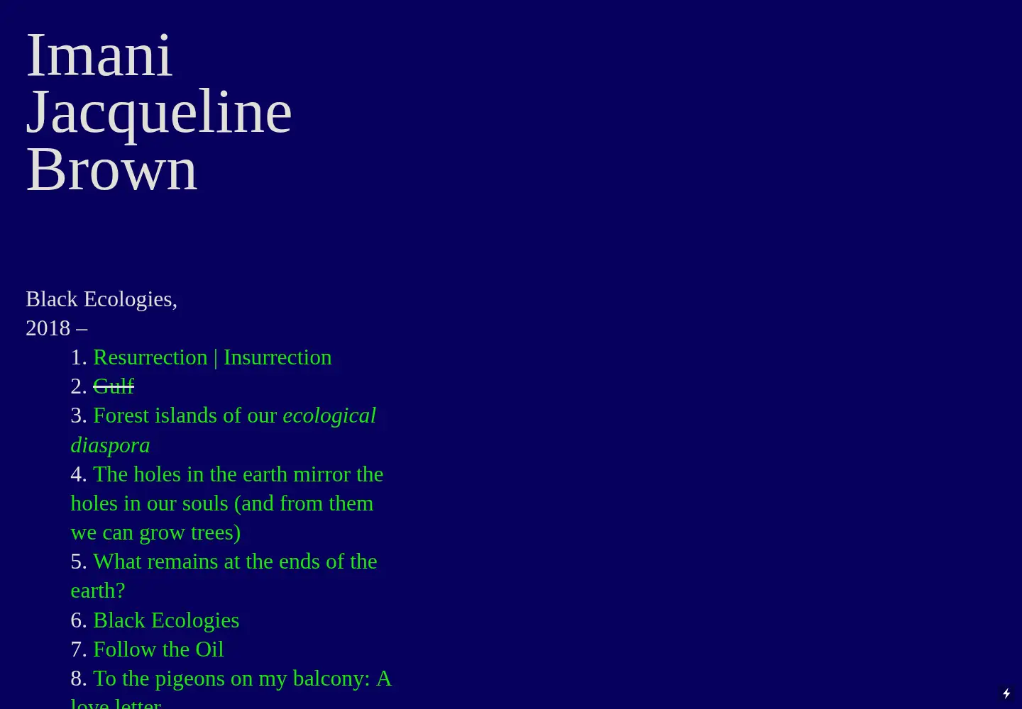 Screenshot of imanijacquelinebrown.net