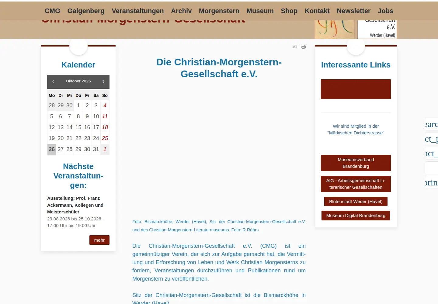 Captured homepage of christian-morgenstern.de in the current scan