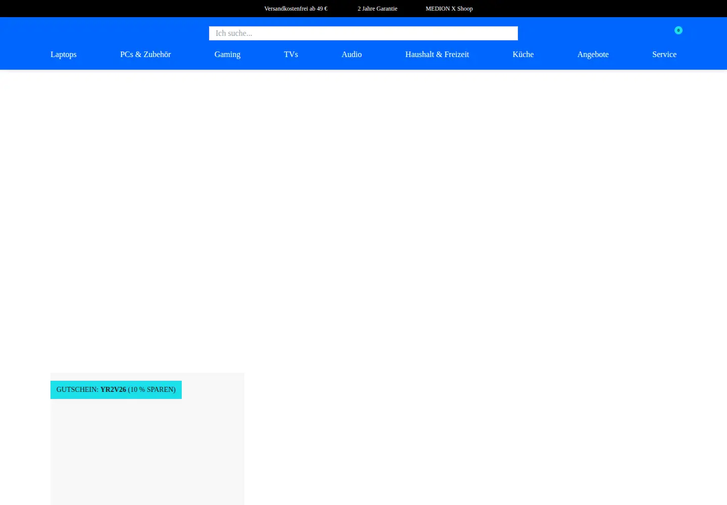 Screenshot of medion.de