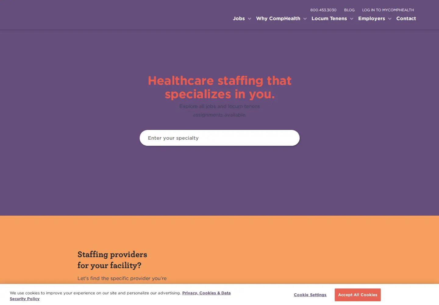 Screenshot of comphealth.com