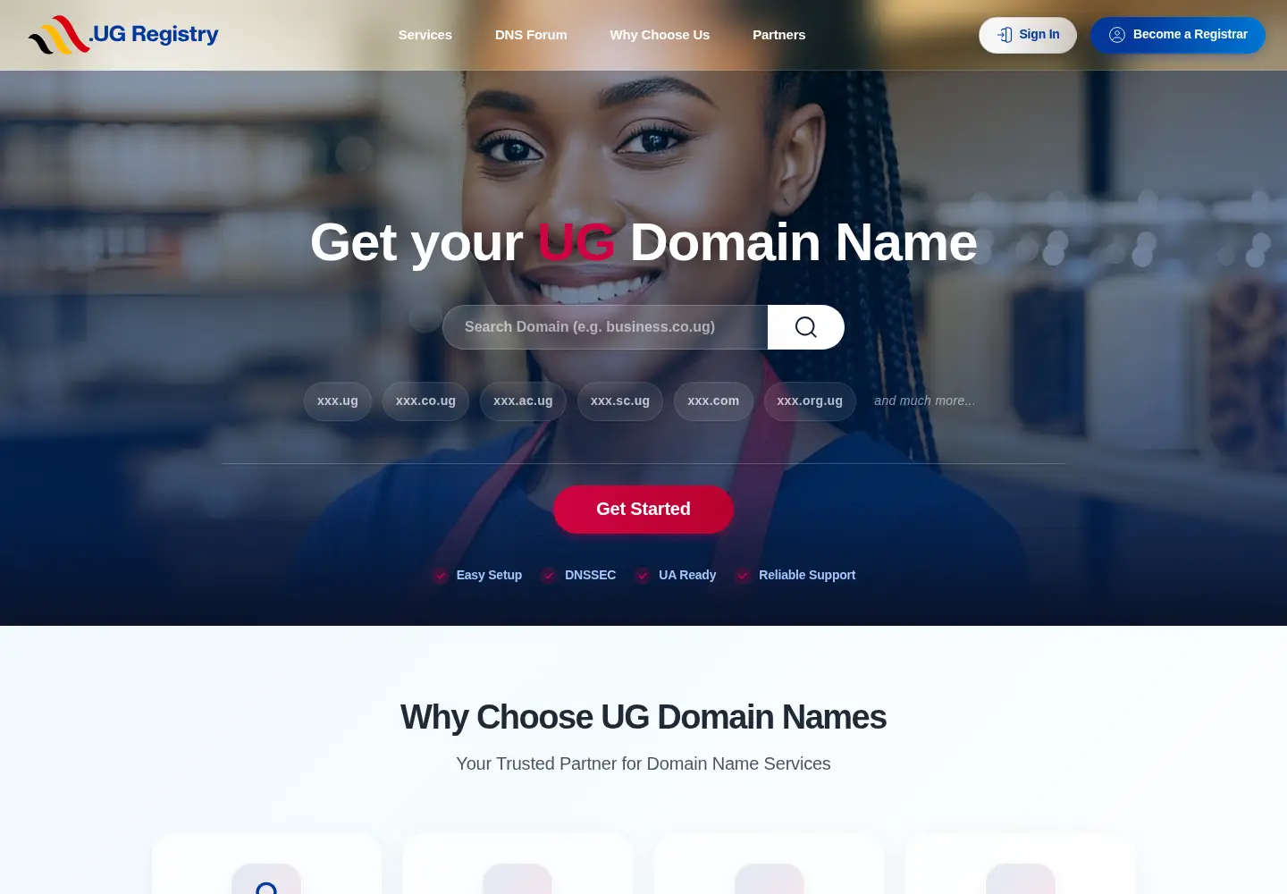 Screenshot of registry.co.ug