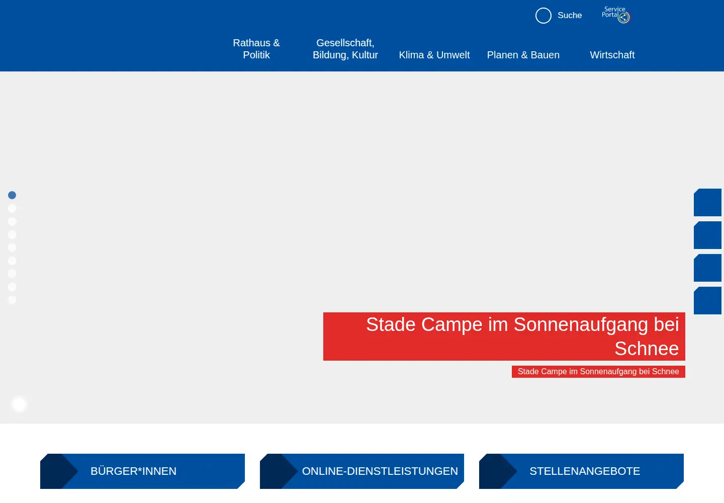 Captured homepage of stadt-stade.info in the current scan