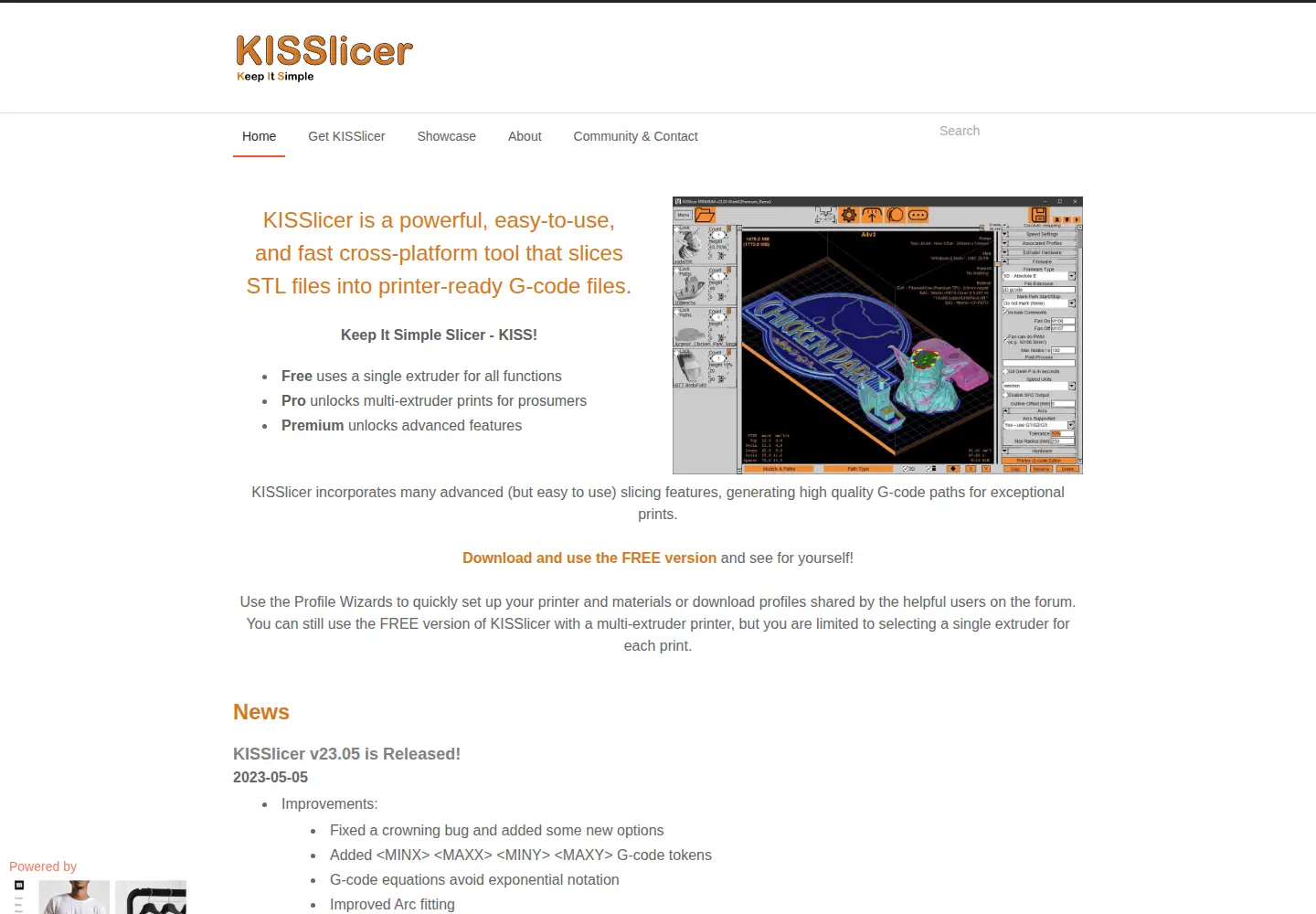 Screenshot of kisslicer.com