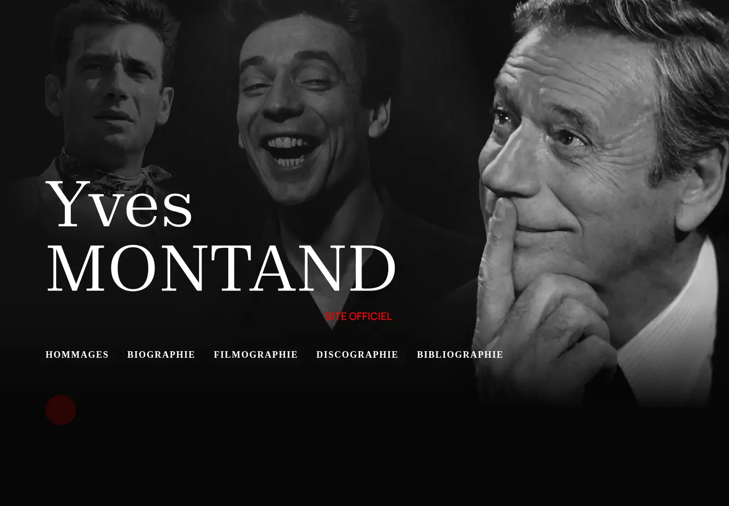 Captured homepage of yves-montand-site-officiel.com in the current scan
