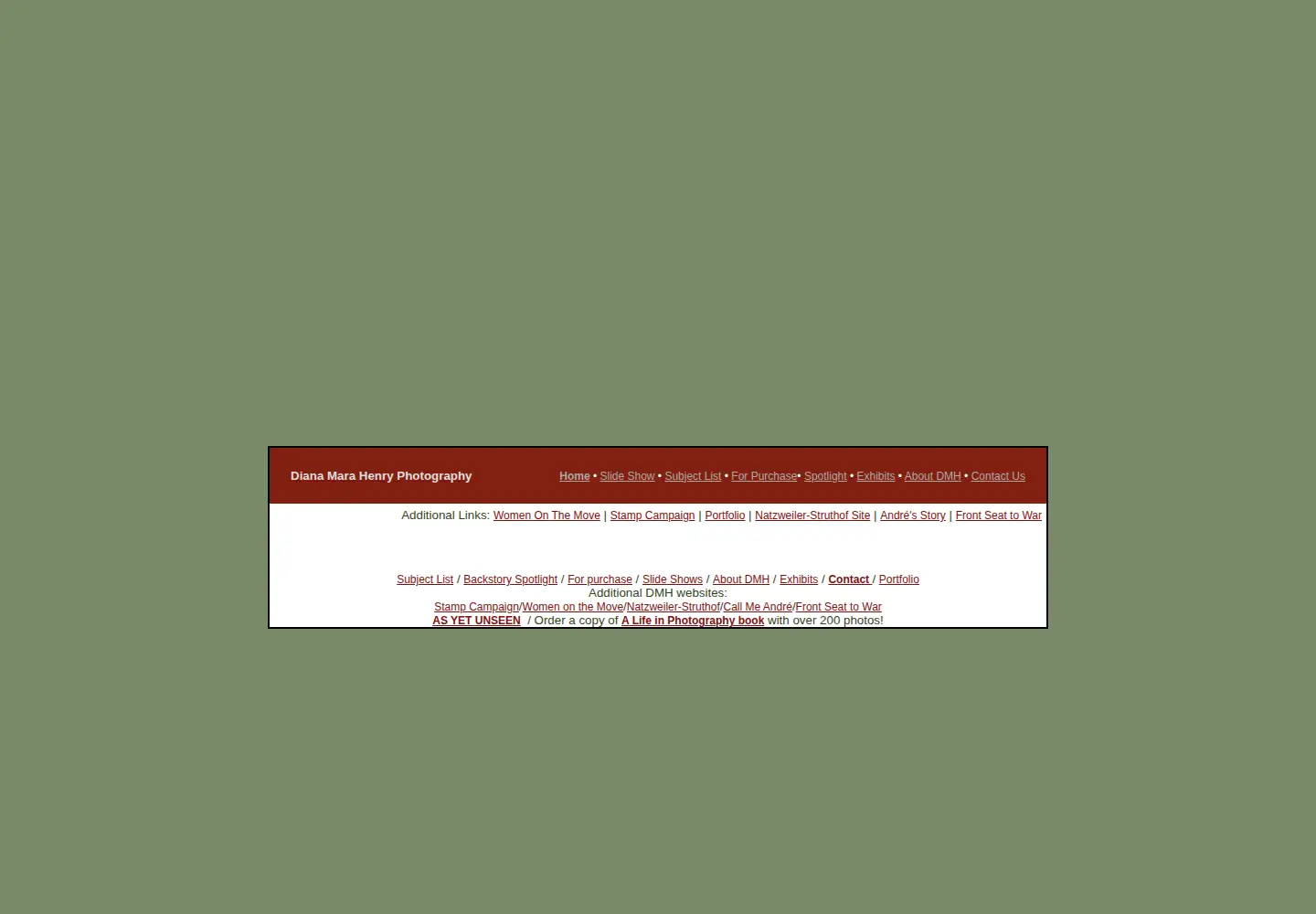 Screenshot of dianamarahenry.com