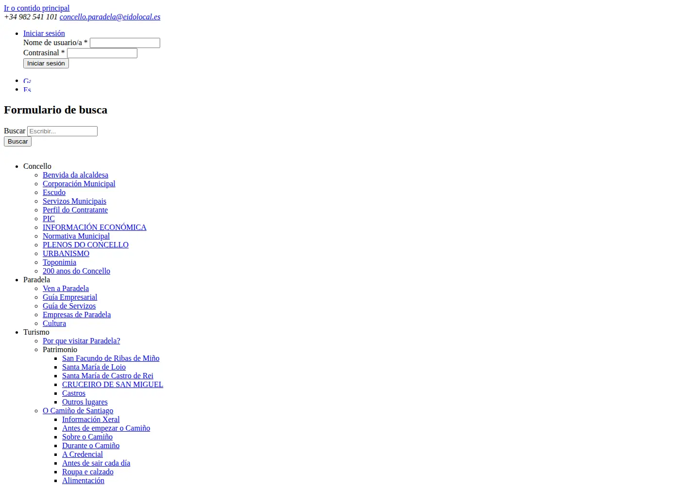 Screenshot of paradela.es
