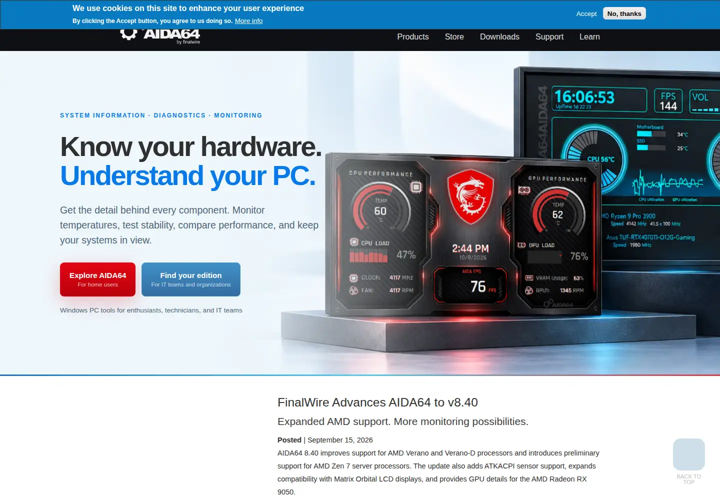 Captured homepage of lavalys.com in the current scan