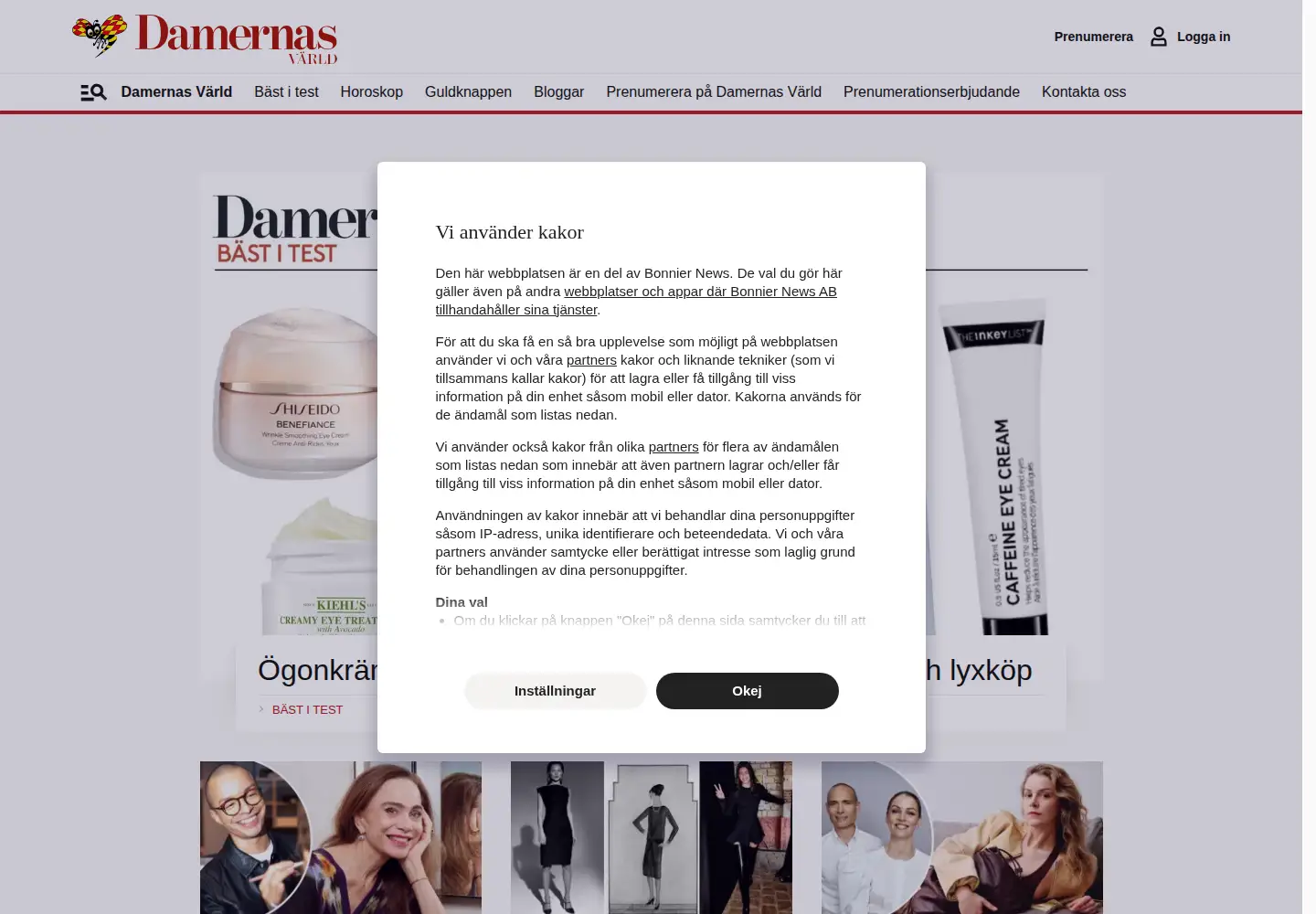 Screenshot of damernasvarld.se