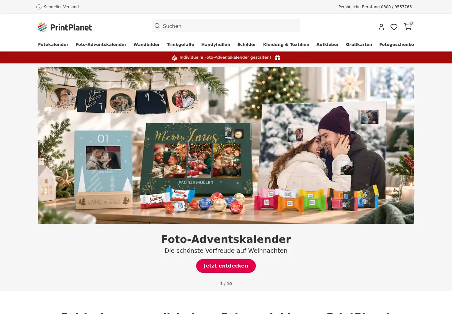 Captured homepage of printplanet.de in the current scan