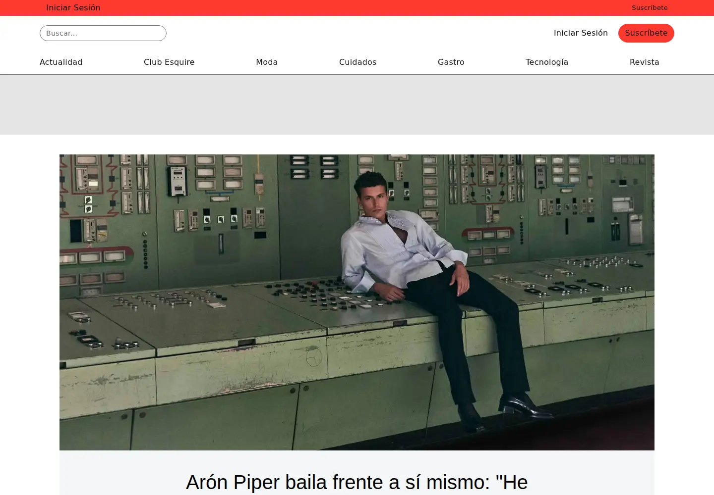 Captured homepage of esquire.es in the current scan