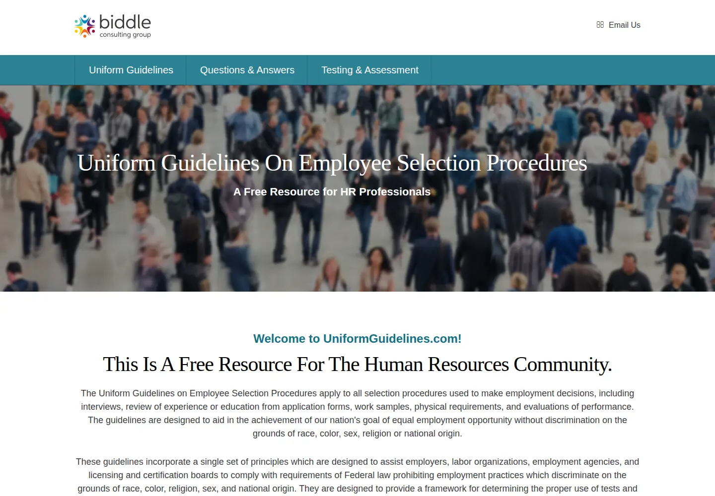 Screenshot of uniformguidelines.com