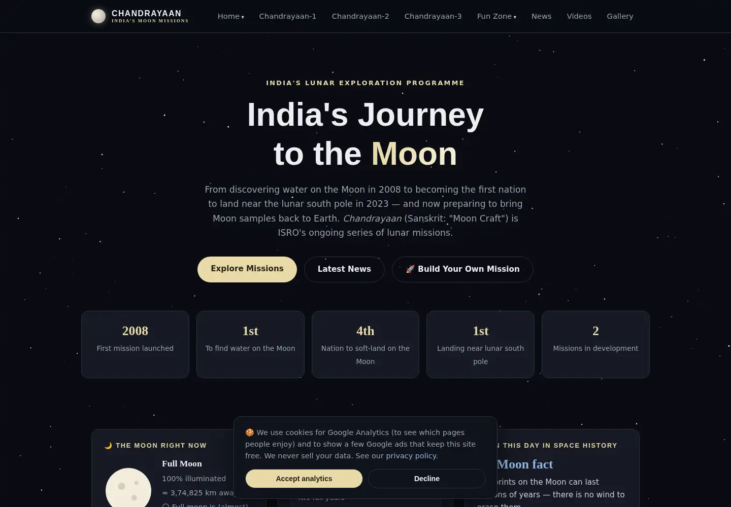 Captured homepage of chandrayaan-i.com in the current scan