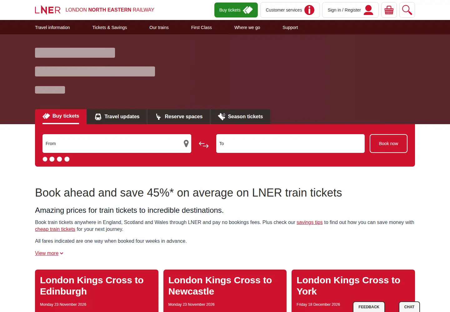 Screenshot of virgintrainseastcoast.com