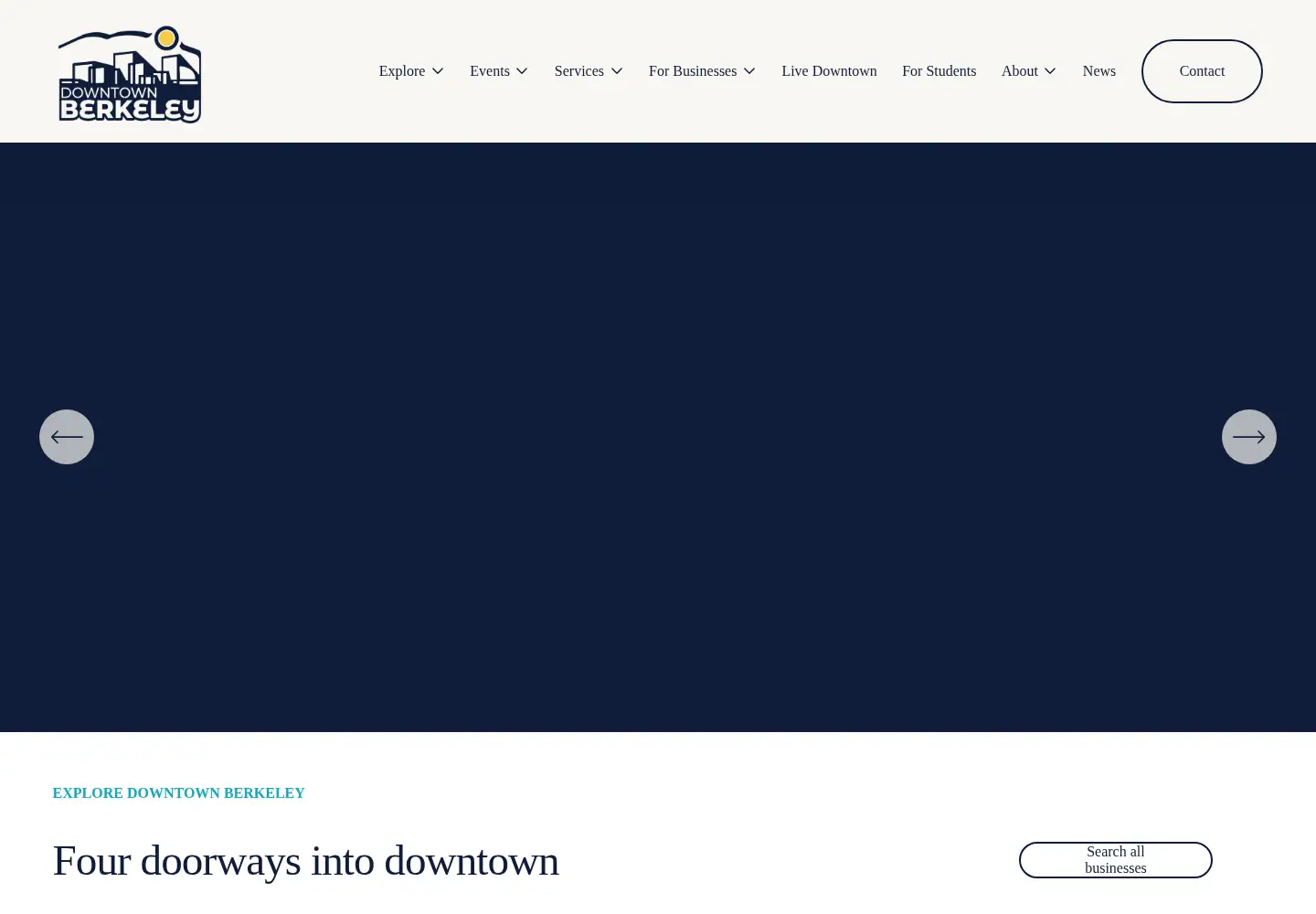 Screenshot of downtownberkeley.com