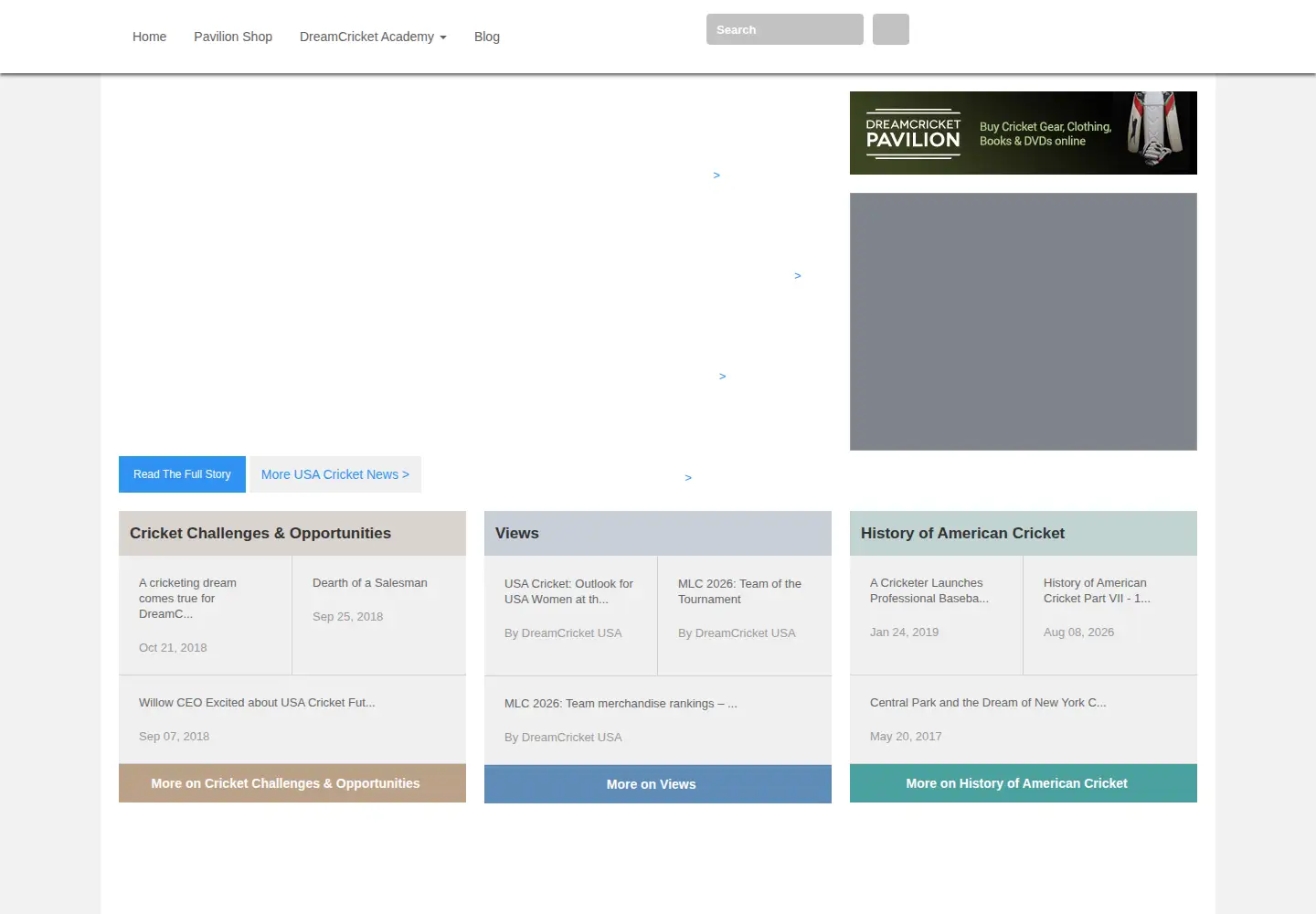 Screenshot of dreamcricket.com