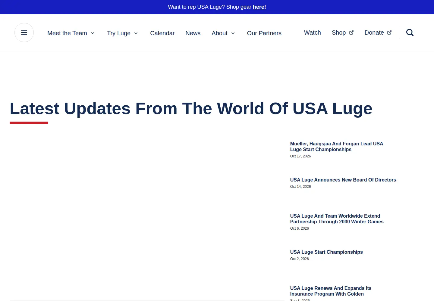 Captured homepage of usaluge.org in the current scan