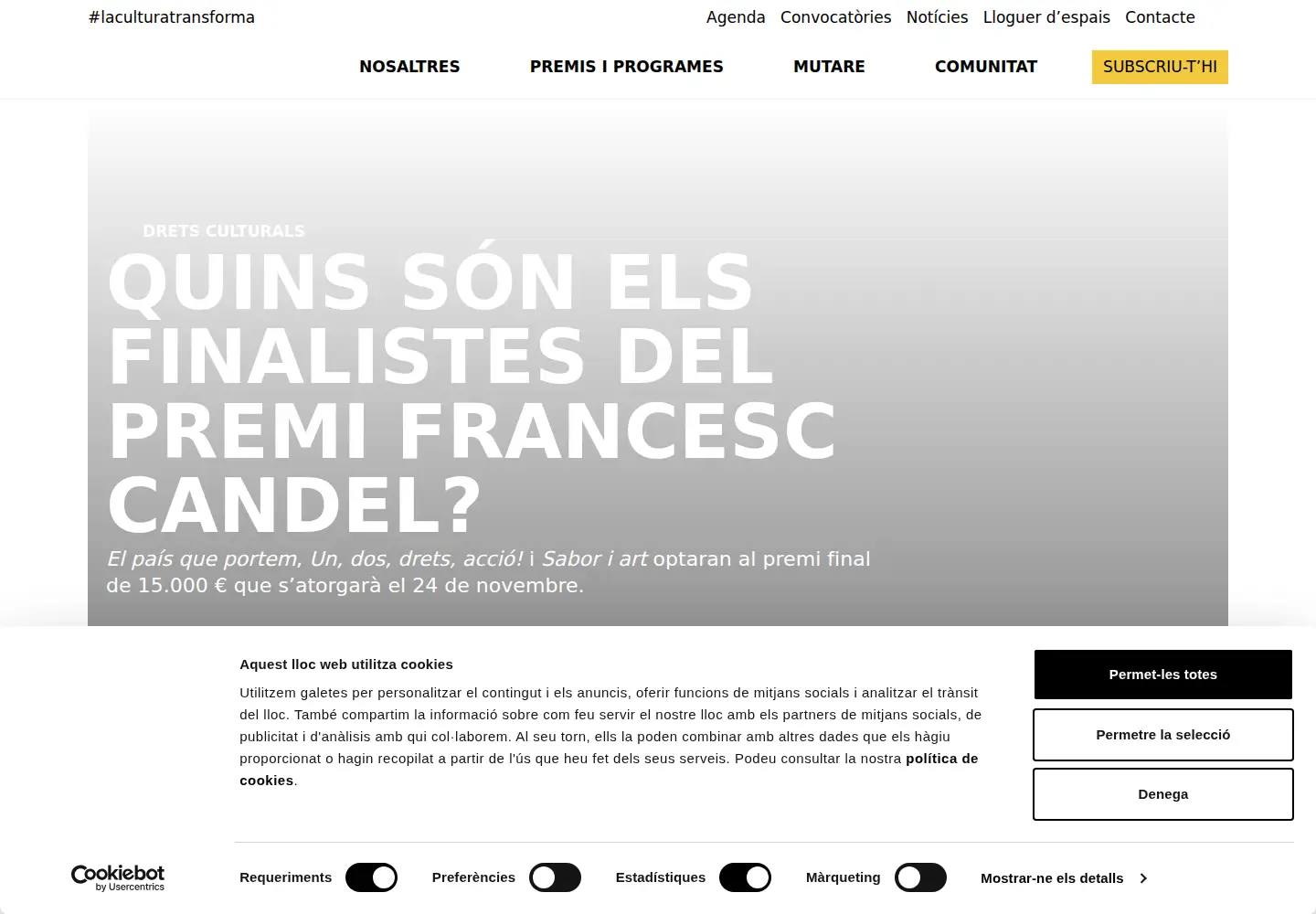 Captured homepage of fundaciocarulla.cat in the current scan