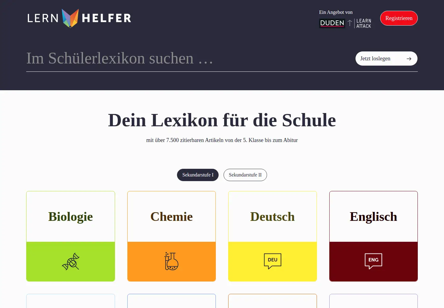 Screenshot of lernhelfer.de