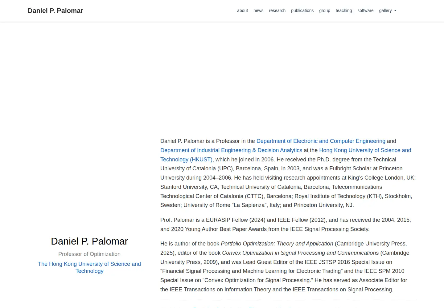 Screenshot of danielppalomar.com
