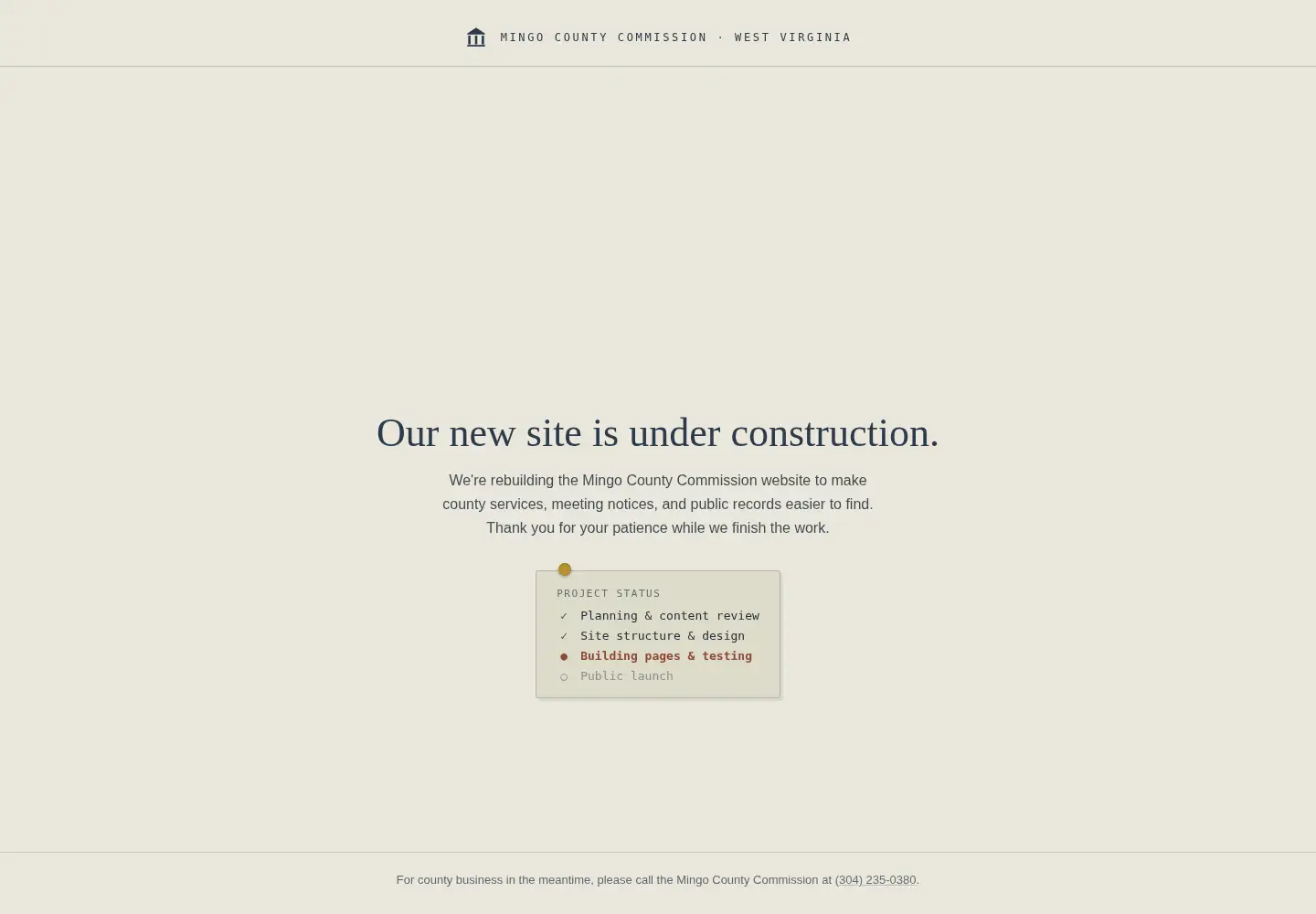 Screenshot of mingocountywv.com
