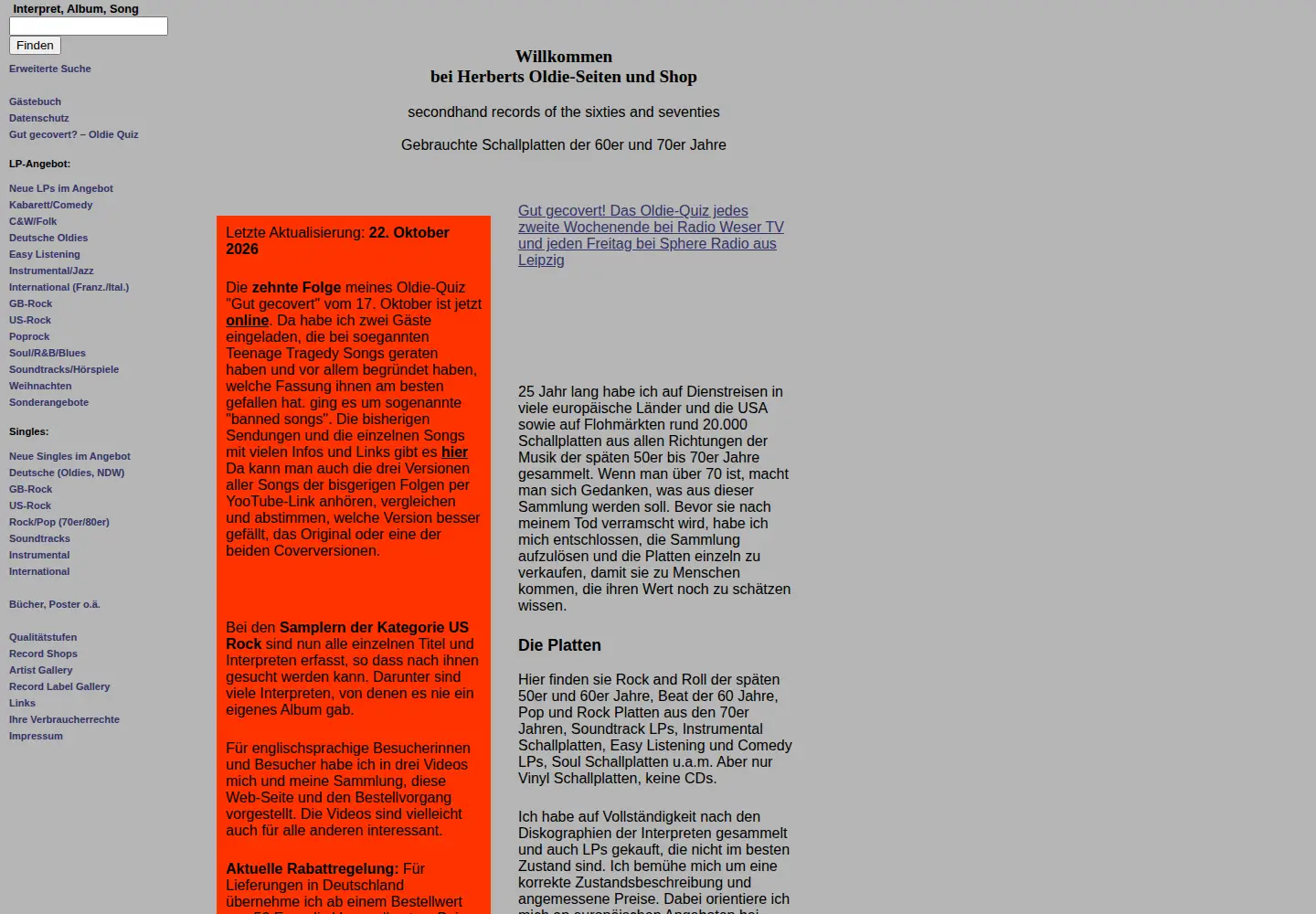 Screenshot of secondhandlps.de