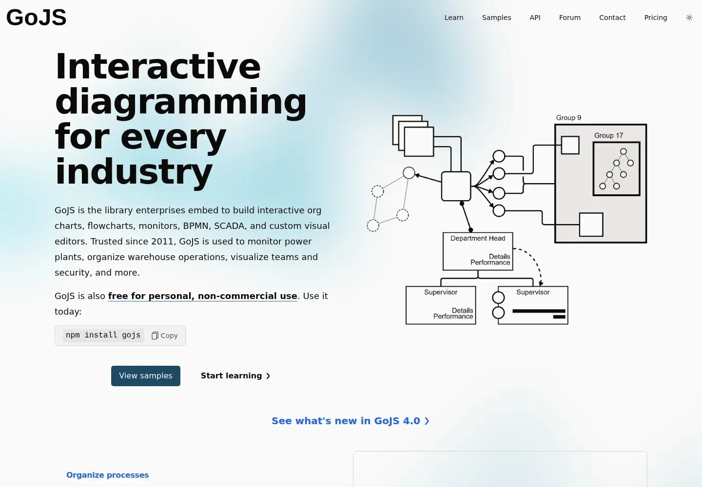 Screenshot of gojs.net