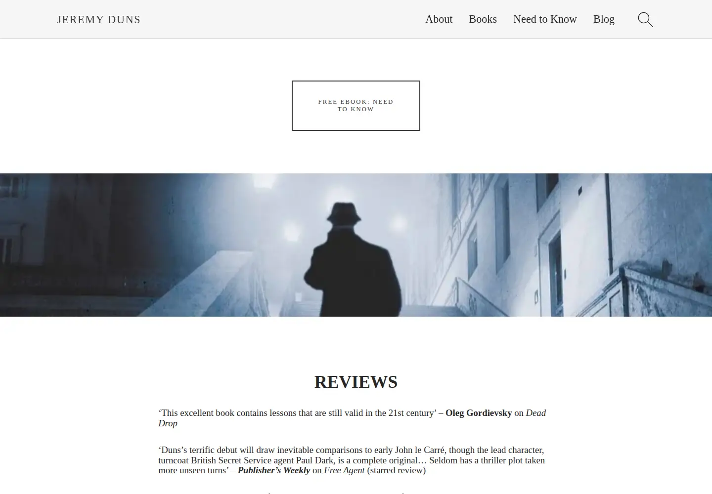 Captured homepage of jeremy-duns.com in the current scan