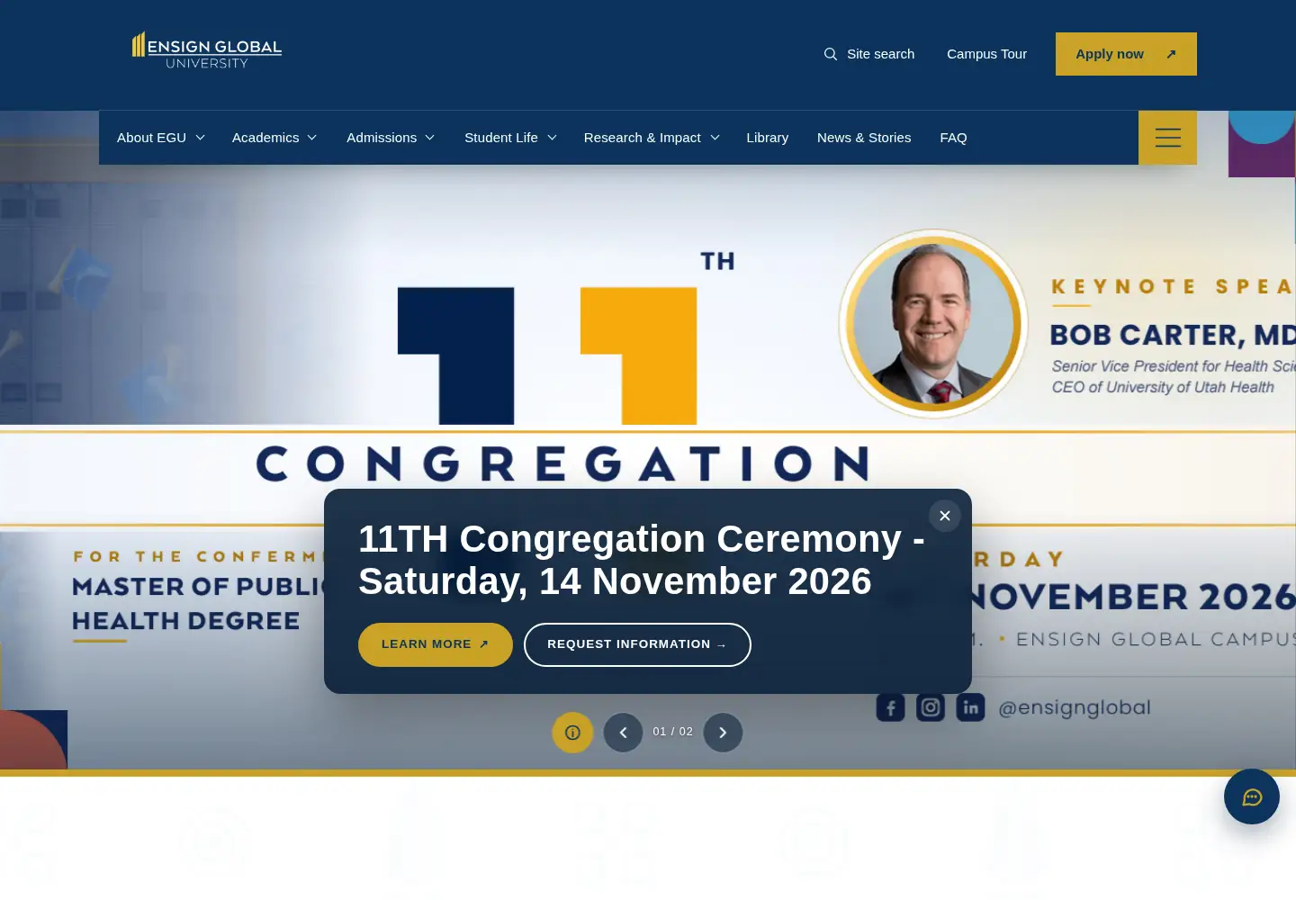 Captured homepage of ensign.edu.gh in the current scan
