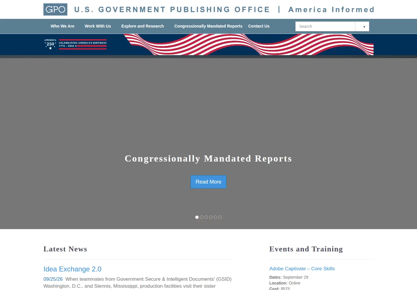 Screenshot of gpo.gov