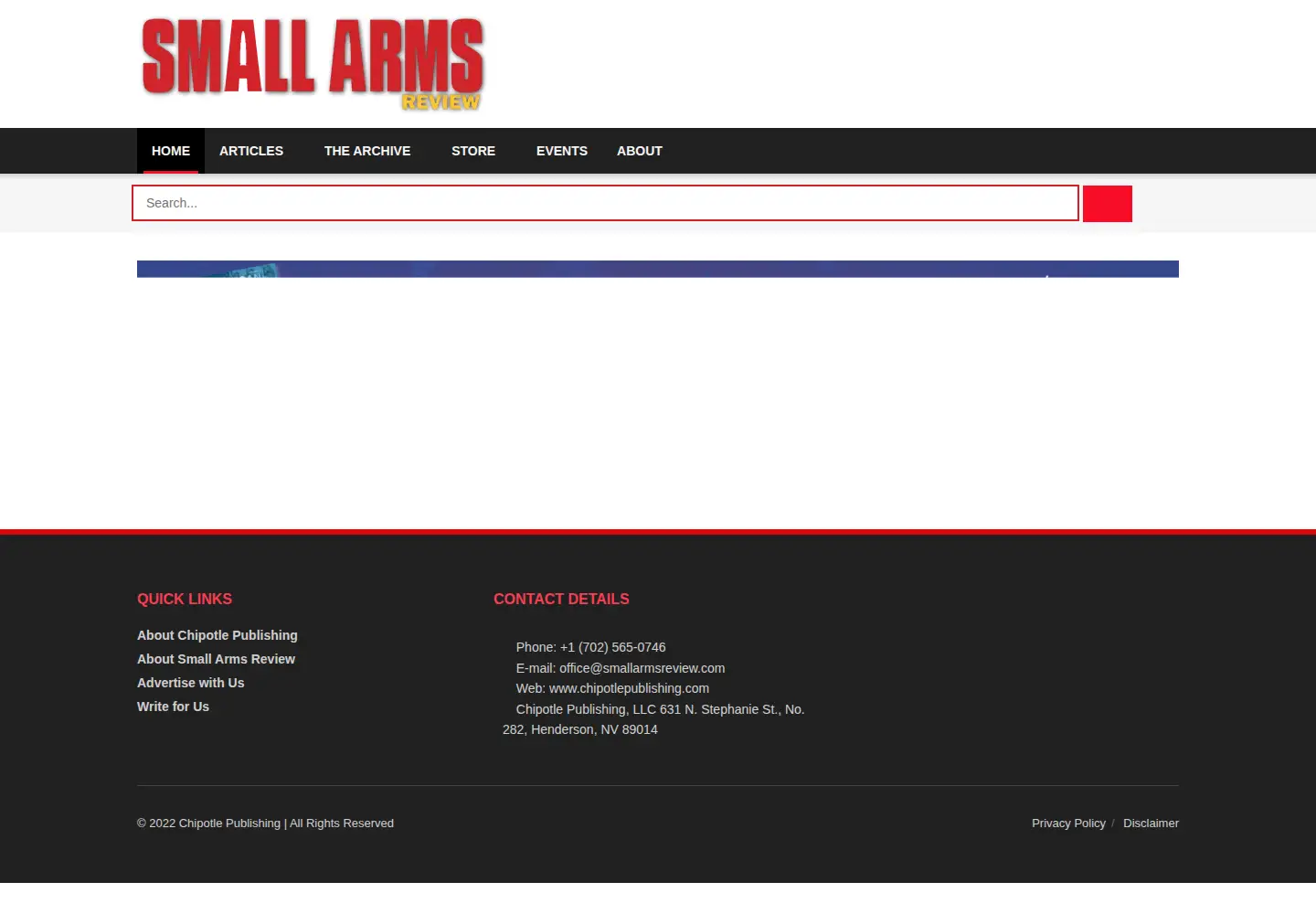 Screenshot of smallarmsreview.com