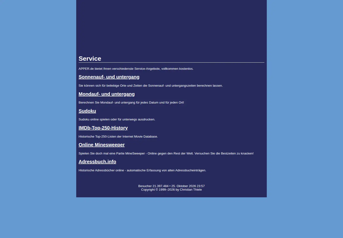 Screenshot of apper.de