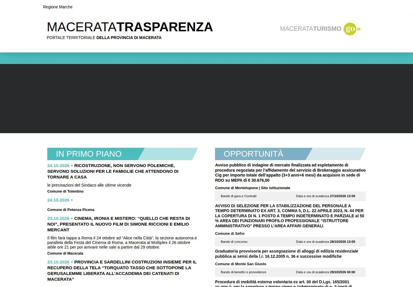 Screenshot of provincia.mc.it