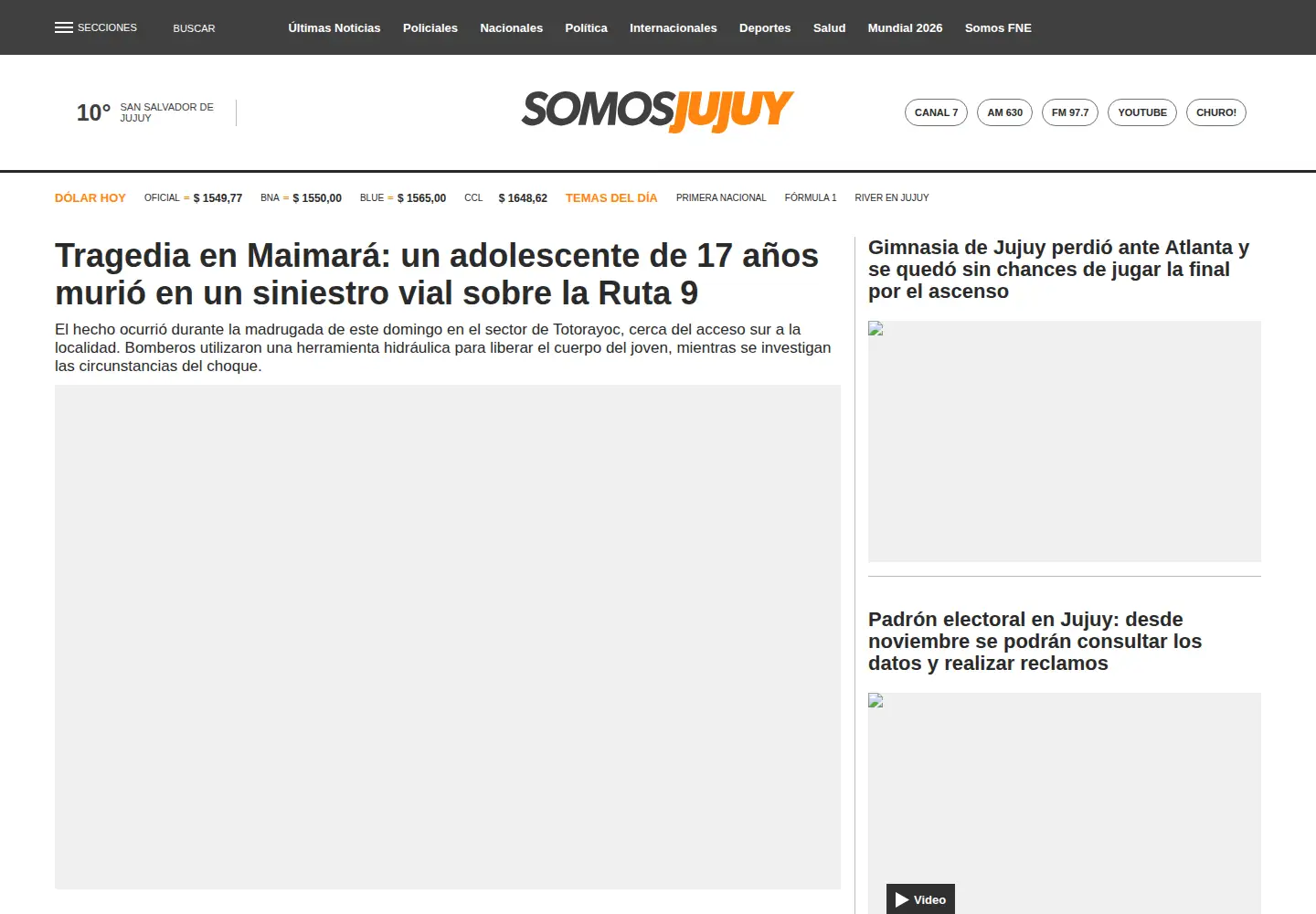 Screenshot of somosjujuy.com.ar