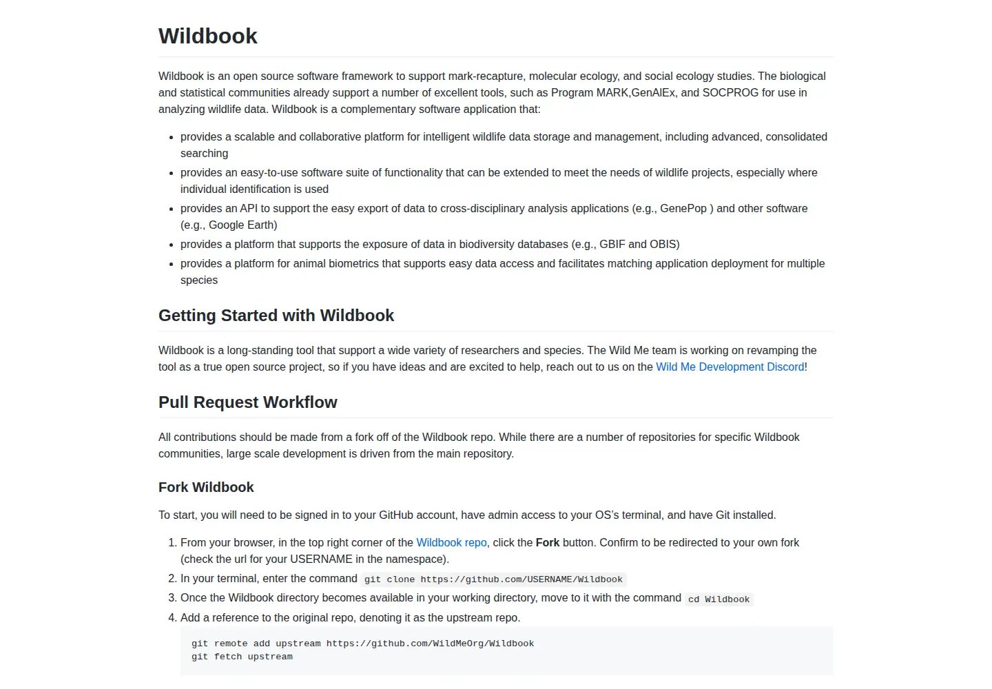 Screenshot of wildbook.org
